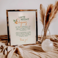 Orange Citrus Little Cutie Late Night Diapers Sign