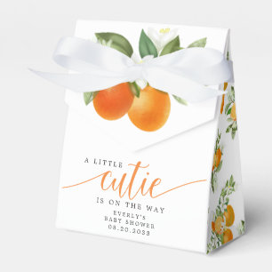 Orange Citrus Little Cutie On The Way Baby Shower  Favour Box