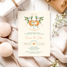 Orange Citrus Little Cuties Twin Birthday Party