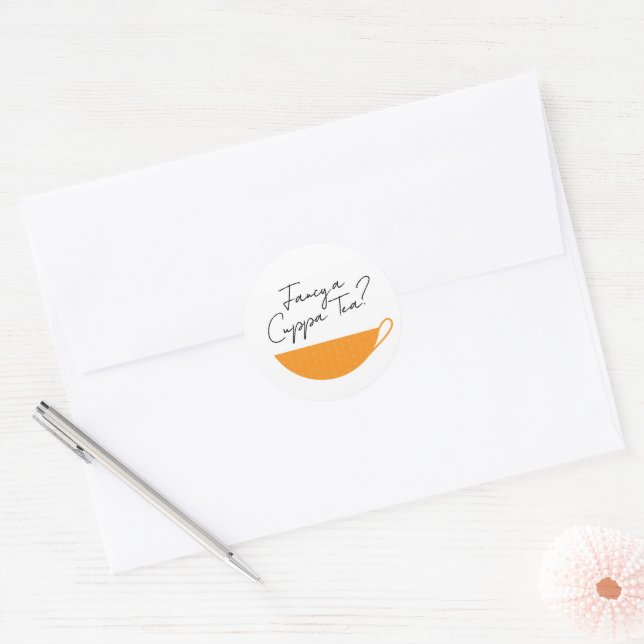 Orange Citrus Teacup Envelope Seal / Sticker (Envelope)