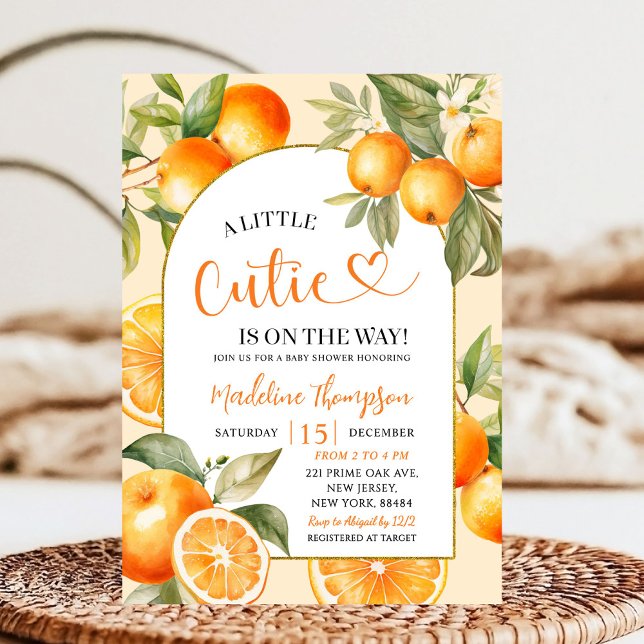 Orange Citrus Theme Summer Fruit Baby Shower Invitation (Creator Uploaded)