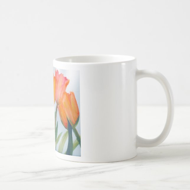 Orange Citrus Tulips Coffee Mug (Right)
