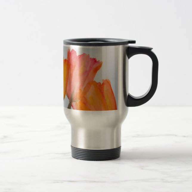 Orange Citrus Tulips Travel Mug (Right)