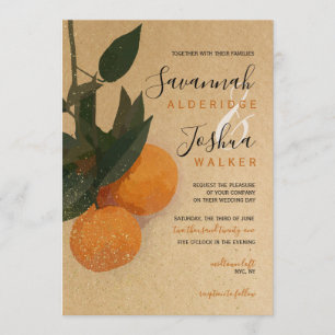 ORANGE CITRUS WATERCOLOR WEDDING INVITATION