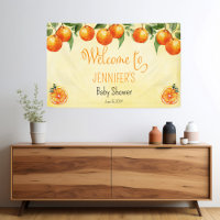 Orange Citrus Watercolor Welcome To Baby Shower 