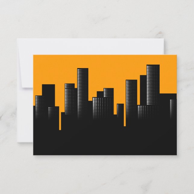 orange cityscape invitation (Front)