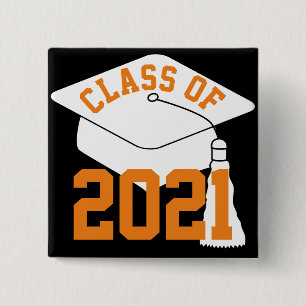 Orange Class of 2024 Grad Cap 15 Cm Square Badge
