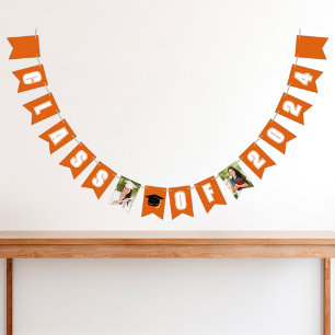 Orange Class of 2024 Graduate Photo Graduation Bunting