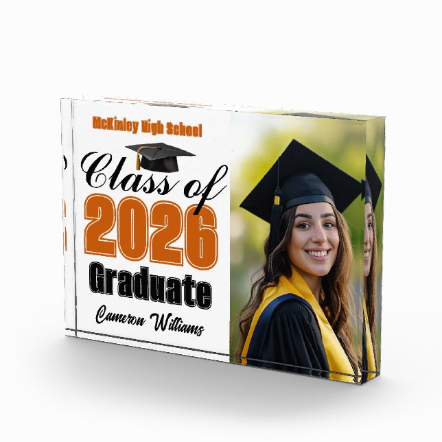 Orange Class of 2026 Graduation Photo Block (Right)