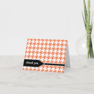 Orange Classy Houndstooth Thank You cards