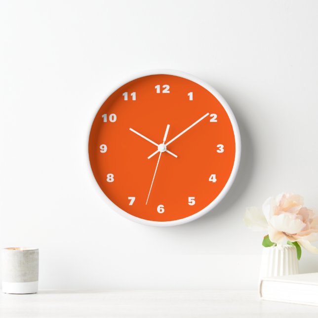 Orange Clock Custom Colours Numbers Fonts and Size (Home)