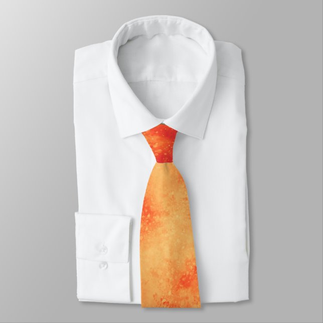 Orange Cloud Effect Neck Tie (Tied)