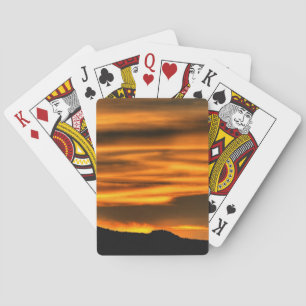 Orange Cloud Lines Playing Cards
