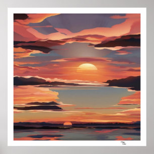 Orange Clouds Poster