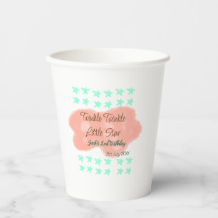 Orange clouds twinkle twinkle little stars green paper cups