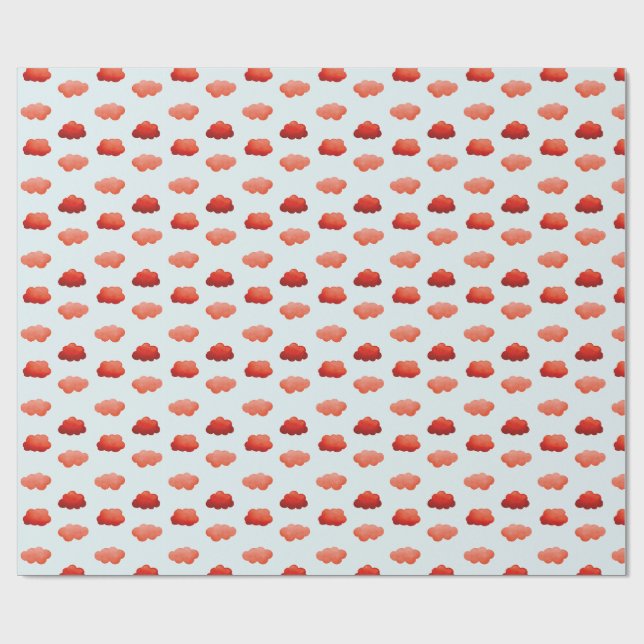 Orange clouds - Watercolor Wrapping Paper (Flat)