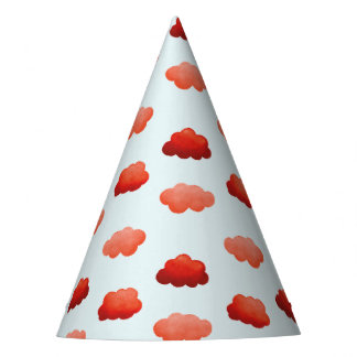 Orange clouds with watercolor party hat