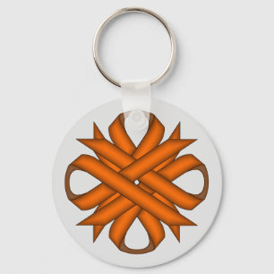 Orange Clover Ribbon by Kenneth Yoncich Key Ring