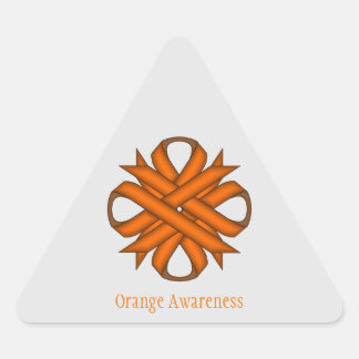 Orange Clover Ribbon by Kenneth Yoncich Triangle Sticker