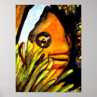 Orange Clown Fish watercolor original art painting