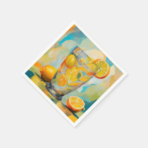 Orange Cocktail AI art napkin