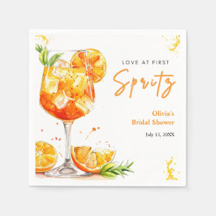 Orange Cocktail Love at First Spritz Bridal Shower Napkin