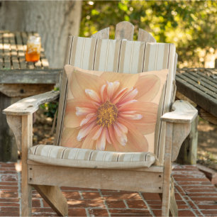 Orange Collarette Dahlia Floral Cushion