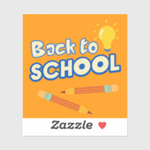 Orange Colour Back to School Pencils Stickers