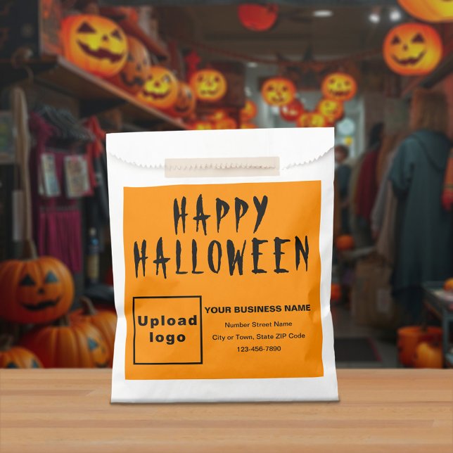 Orange Colour Business Brand | Halloween Paper Bag (Orange color business brand on paper bag for Halloween)