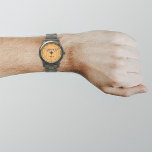 Orange Colour Business Brand on Men's Watch<br><div class="desc">Your business logo on orange colour background on men's watch. Accessory that you can include in your promotional products, giveaway items or gifts to your customers or clients to advertise your business or to promote your brand. Customisable watch that you can put your business logo to build brand name awareness....</div>