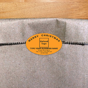 Orange Colour Christmas Business Oval Shape Sticke Oval Sticker