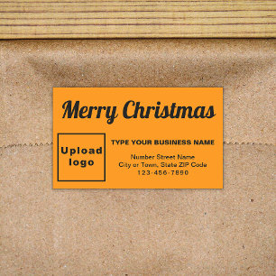 Orange Colour Christmas Business Rectangle Sticker