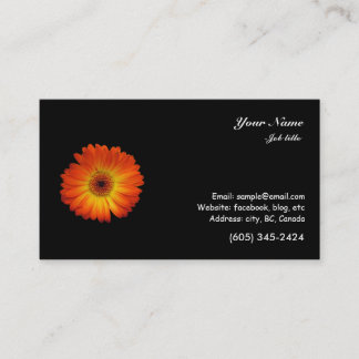 Orange colour gerbera daisy flower business card