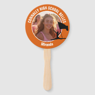 Orange Colour Guard Photo High School Dancer Hand Fan