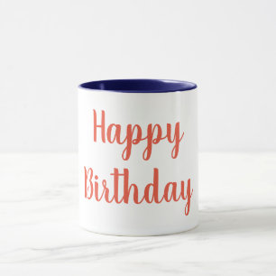 Orange Colour Happy BIrthday Mug