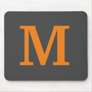 Orange colour Initial letter/monogram  Mouse Pad