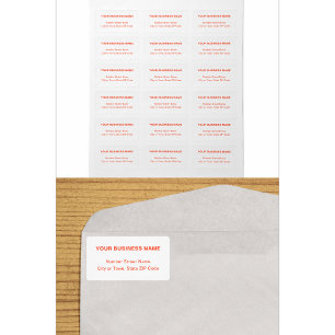 Orange Colour Plain Texts Business Address Label