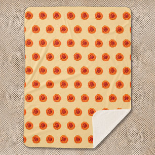 Orange Colour Rose Flower Seamless Pattern on Sherpa Blanket
