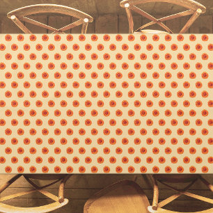 Orange Colour Rose Flower Seamless Pattern on Tablecloth