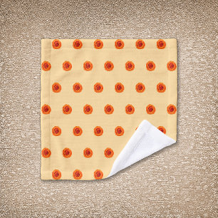 Orange Colour Rose Flower Seamless Pattern on Wash Cloth