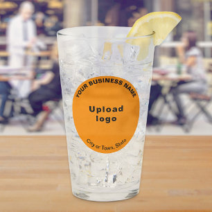 Orange Colour Round Shape Business Brand on Glass