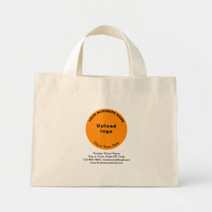 Orange Colour Round Shape Business Brand on Mini Tote Bag