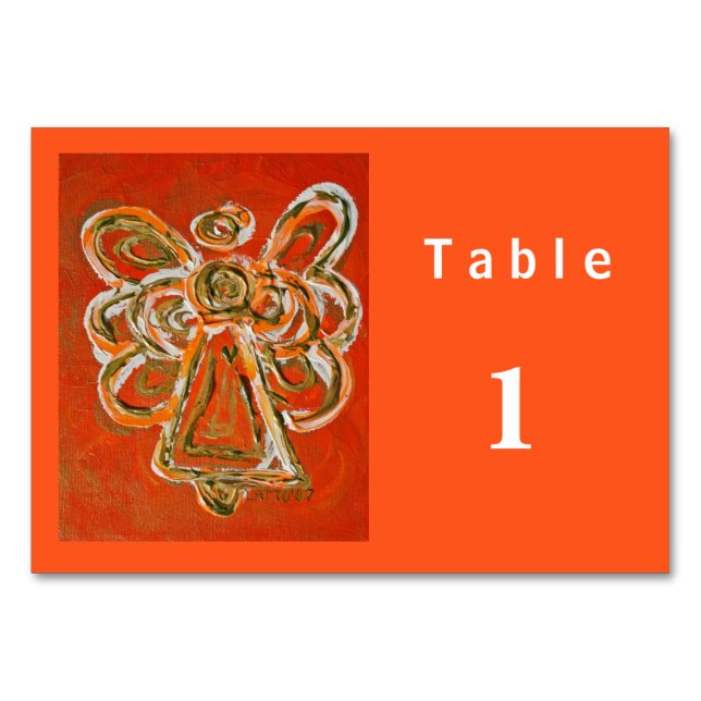 Orange Colour Series Angel Custom Table Card (Back)