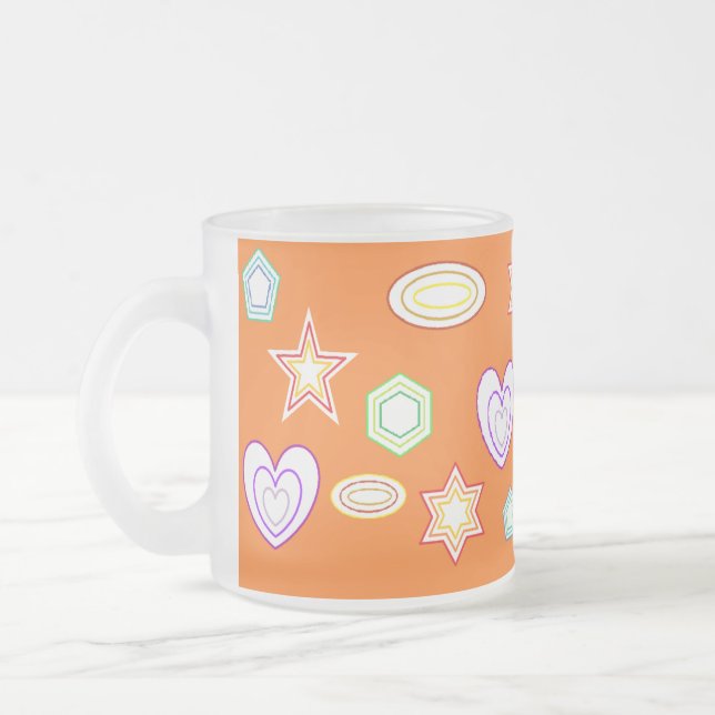 Orange colour Shapes mug (Left)