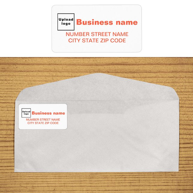 Orange Colour Texts Business Address Label (Business address label in orange text)