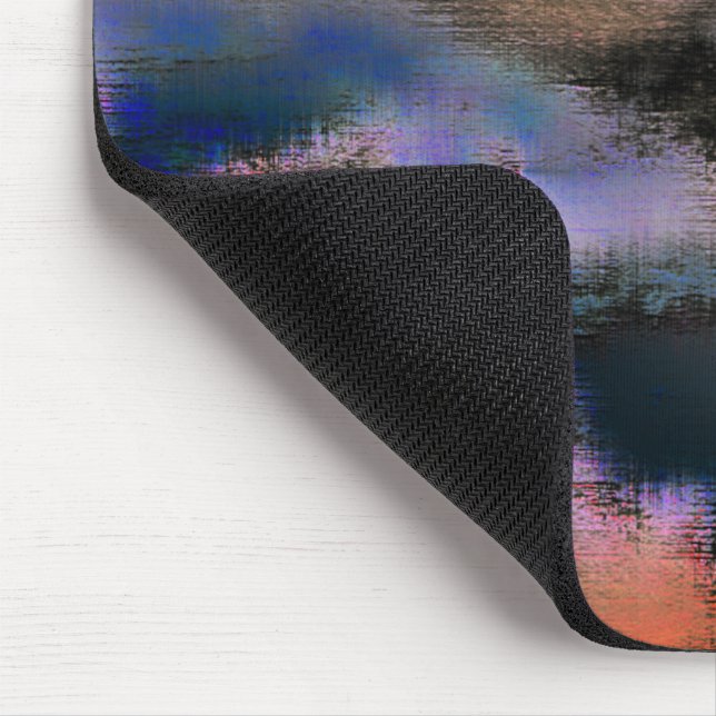 Orange coloured dark clouds texture drizzled offse mouse pad (Corner)