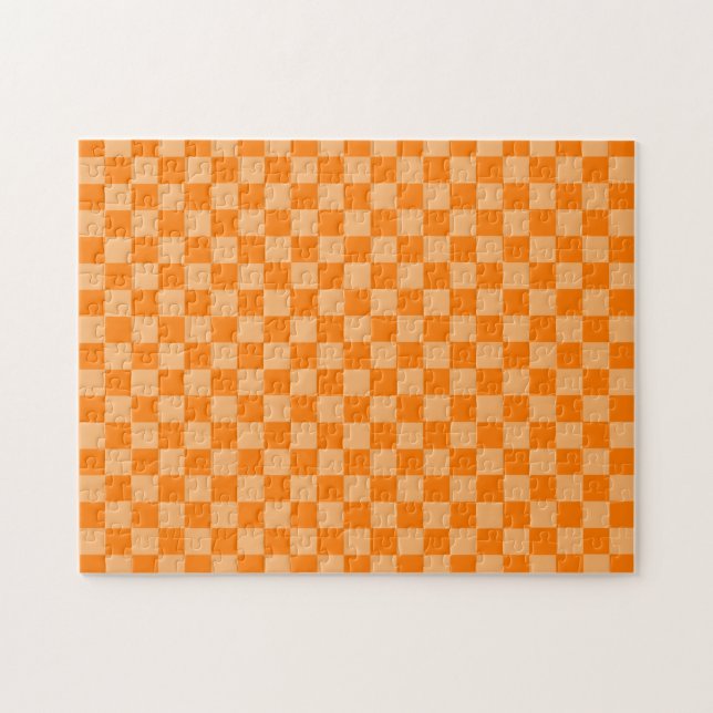 Orange Combination Chequerboard by Shirley Taylor Jigsaw Puzzle (Horizontal)