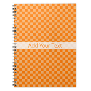 Orange Combination Chequerboard by Shirley Taylor Spiral Notebook