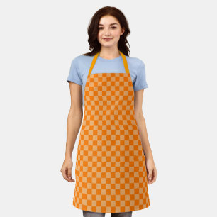 Orange Combination Chequerboard by ShirleyTaylor Apron