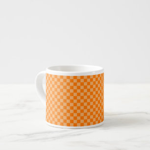 Orange Combination Chequerboard by ShirleyTaylor Espresso Cup